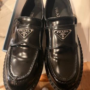 Chocolate brushed leather loafers
